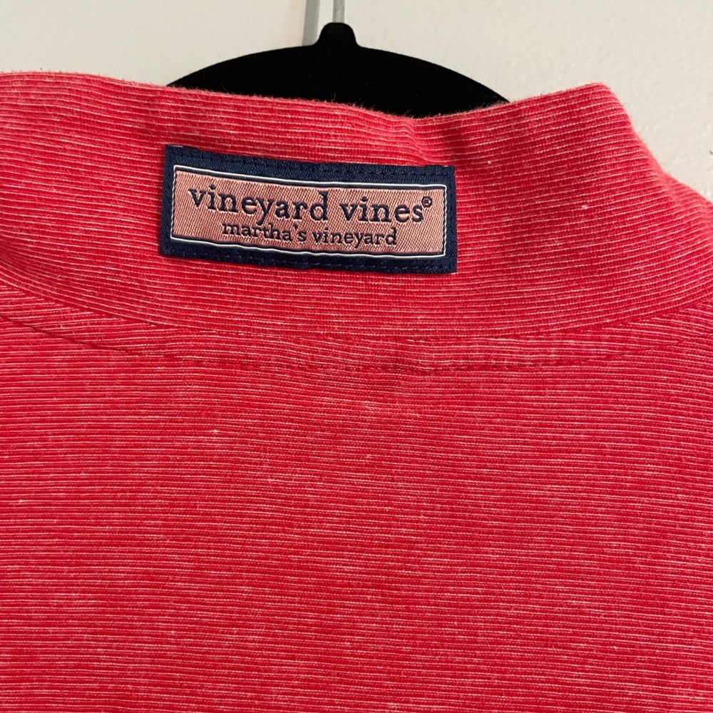 Vineyard Vines Edgartown Shep Shirt Mens Small Red Striped Quarter Zip Preppy - Picture 5 of 8